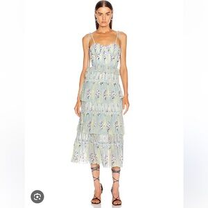 Self-Portrait tiered floral-print chiffon midi dress NWT